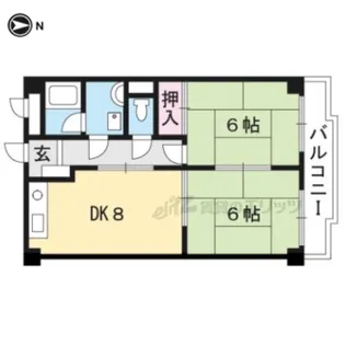 グランドールさかた【401号室】の間取り