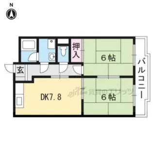 グランドールさかた【402号室】の間取り