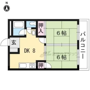 ヴィラージュ岩倉【205号室】の間取り