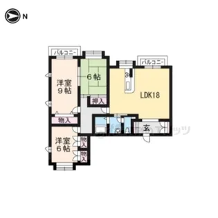 ヴィラ比叡【201号室】の間取り