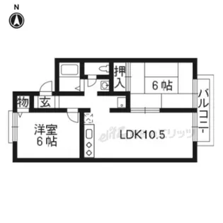 TタウンB棟【1階】の間取り
