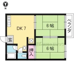 エルテベール木幡C【106号室】の間取り