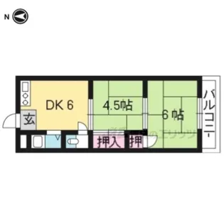 第一吉与門ハイツ【17号室】の間取り