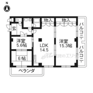 ルシェール西院【4階】の間取り