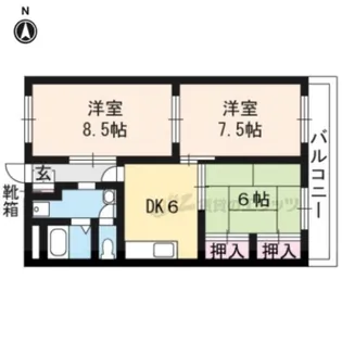 エバーグリーン嵐山【4階】の間取り