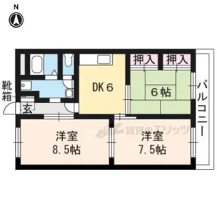 エバーグリーン嵐山【305号室】の間取り