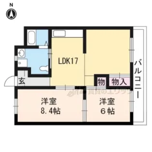 エバーグリーン嵐山【4階】の間取り