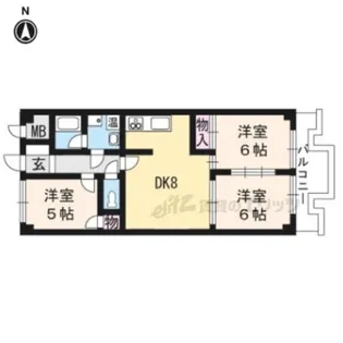 ハイツ山科【4階】の間取り