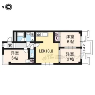 ハイツ山科【3階】の間取り