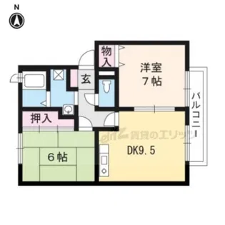 上桂サンシティB棟【2階】の間取り