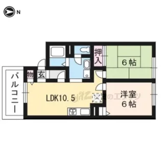 シャトードゥヴェール【202号室】の間取り