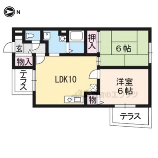 シャトードゥヴェール【205号室】の間取り