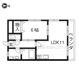 ハイツ中川【201号室】の間取り