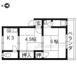 コーポサンミドロ【103号室】の間取り