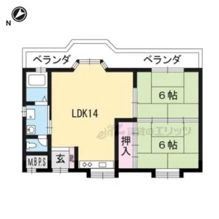 椋ノ木マンション【3-B号室】の間取り