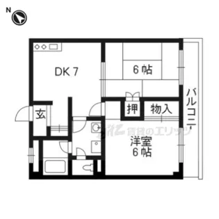 シャトー小西【203号室】の間取り