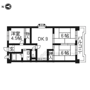 メロディーハイム長岡京【110号室】の間取り