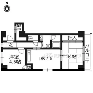 ルミナス桂川【4階】の間取り
