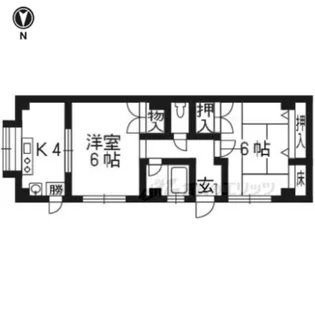 ハイツ紫明【1階】の間取り