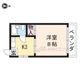 コスモハイツ北白川【302号室】の間取り