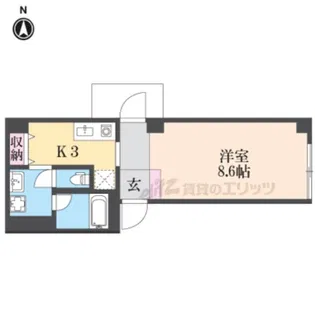COCO下鴨【4階】の間取り
