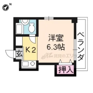 ラルン柏野【205号室】の間取り