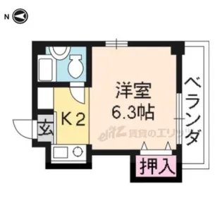 ラルン柏野【202号室】の間取り