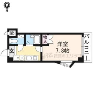 アミティ北白川【201号室】の間取り