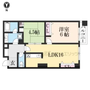 レヴィア北白川(CASA MIA北白川)【410号室】の間取り