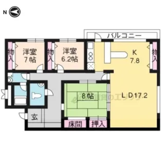 サンシティドムス鴨川【302号室】の間取り