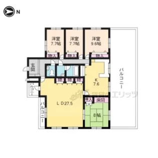 サンシティドムス鴨川【306号室】の間取り
