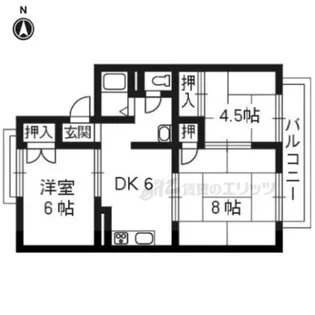 オレンジハイツB棟【B203号室】の間取り