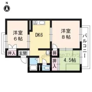 オレンジハイツB棟【1階】の間取り