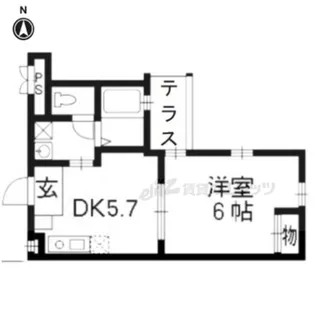 クオリティ嵯峨野【103号室】の間取り