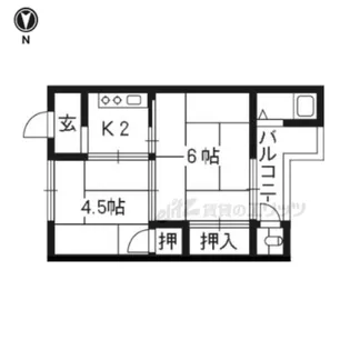 第一日の出荘【2号室】の間取り