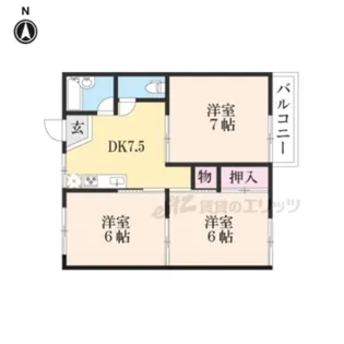 ブルーレイクA【206号室】の間取り