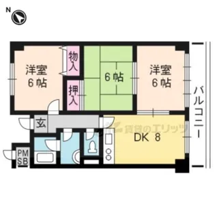 クレール弐番館【4階】の間取り