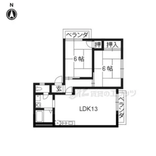 ガーデンハイツ花園【203号室】の間取り
