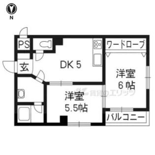松山サザンクロス【301号室】の間取り