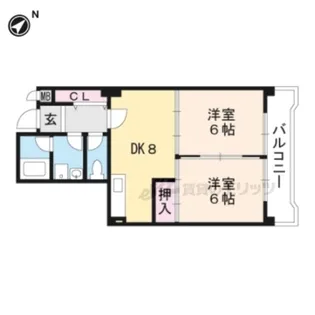 スペイシャス桂【110号室】の間取り