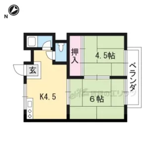 山ノ神ハイツ【202号室】の間取り