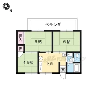 山ノ神ハイツ【208号室】の間取り