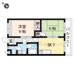 M’Sマンション【3-B号室】の間取り