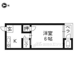 オックス西向日【12号室】の間取り