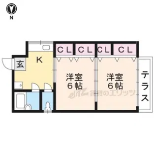 プルミエール東山二条【101号室】の間取り