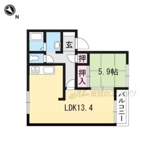 アフェクション丸尾B棟【201号室】の間取り