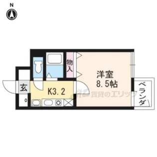 モノコモド御前A棟【302号室】の間取り