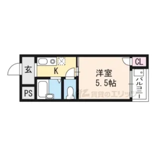 コーポ大仏【205号室】の間取り