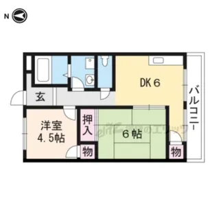 ハイツ魚満【102号室】の間取り