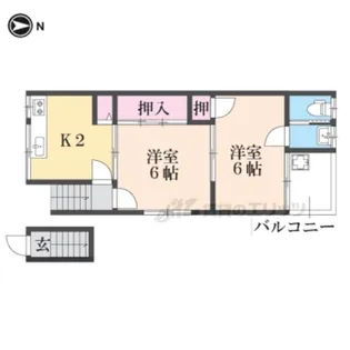 第二みやしき荘【201号室】の間取り
